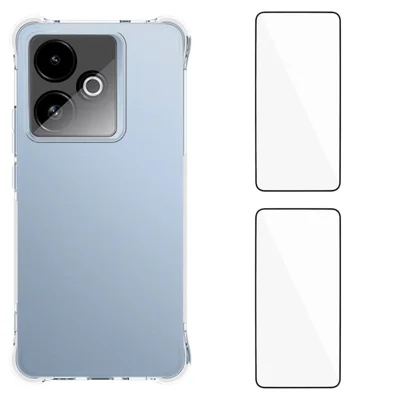 WANLONFENG For Realme GT 7 5G TPU Case  WL2 Series 2.0mm Phone Cover with 2Pcs Tempered Glass Films - Transparent
