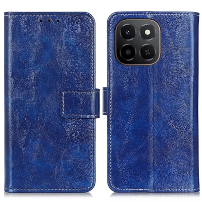 For Honor X6c 4G Case Wallet Leather Phone Cover Crazy Horse Texture - Blue