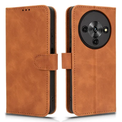 For ZTE Blade A76 5G Leather Case Skin Feel Anti Drop Wallet Flip Phone Cover - Brown