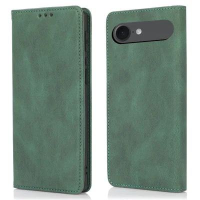 For iPhone Air Case Wallet Magnetic Closing Leather Flip Phone Cover - Green