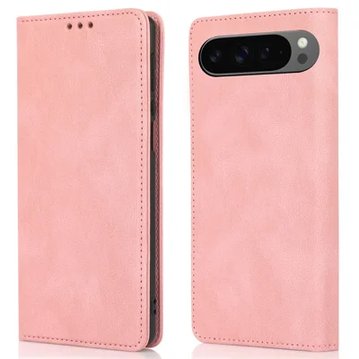 For Google Pixel 10 Pro XL / Pixel 9 Pro XL Case Wallet Magnetic Closing Leather Flip Phone Cover - Rose Gold