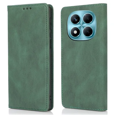 Phone Case For Xiaomi Redmi Note 14 Pro 5G / Note 14 Pro+ 5G / Poco X7 5G , Wallet Magnetic Closing Leather Flip Cover - Green
