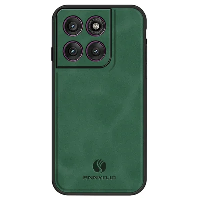 ANNYOJO For Motorola Edge 60 Pro 5G Case PU Leather + PC + TPU Anti Drop Phone Back Cover - Green