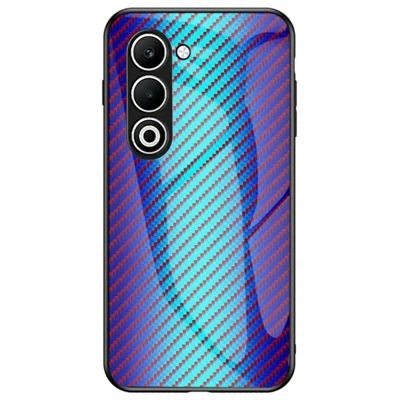 غطاء لهاتف Oppo A5 5G بتصميم زجاج مُقسّى وواقي من الصدمات - ألياف زرقاء