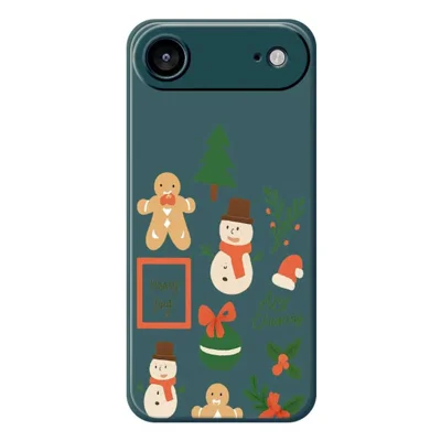 For iPhone Air Case Christmas Snowman Pattern Printing Straight Edge TPU Phone Back Cover - Green