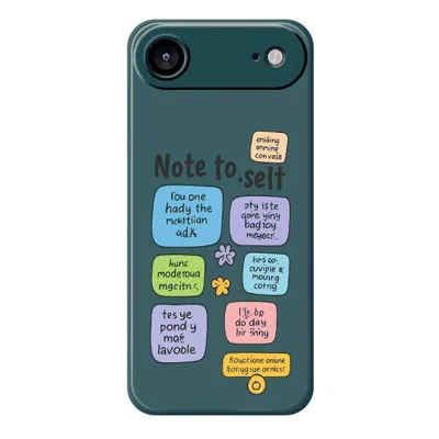 For iPhone Air Case Colored Sticky Notes Pattern Printing Straight Edge TPU Phone Back Cover - Green