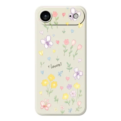 For iPhone Air Case Small Flowers Pattern Printing Straight Edge TPU Phone Back Cover - Beige