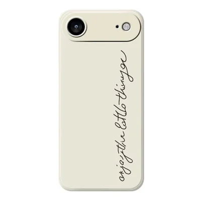 For iPhone Air Case WordArt Pattern Printing Straight Edge TPU Phone Back Cover - Beige