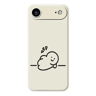 For iPhone Air Case Stick Figure Pattern Printing Straight Edge TPU Phone Back Cover - Beige