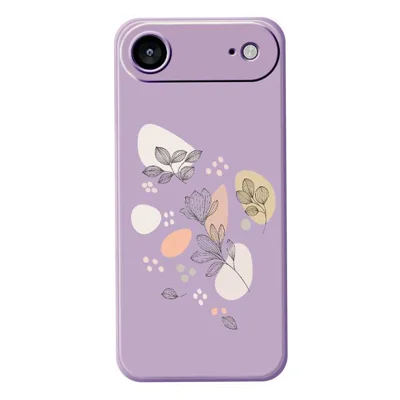 For iPhone Air Case Sketch Leaves Pattern Printing Straight Edge TPU Phone Back Cover - Purple