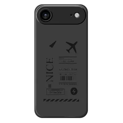 For iPhone Air Case Boarding Ticket Pattern Printing Straight Edge TPU Phone Back Cover - Black
