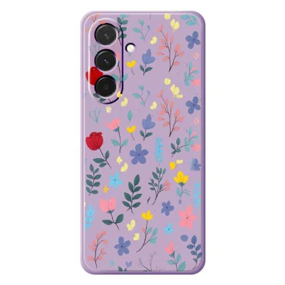 For Samsung Galaxy A36 5G Case Colorful Flower Branches Pattern Printing Straight Edge TPU Phone Back Cover - Purple