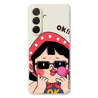 Samsung Galaxy A36 5G-hoesje met schattig kinderpatroon Rechte rand TPU-telefoonhoesje - Beige