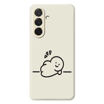 For Samsung Galaxy A36 5G Case Stick Figure Pattern Printing Straight Edge TPU Phone Back Cover - Beige