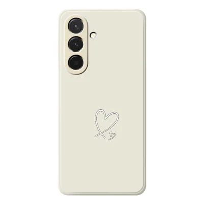 For Samsung Galaxy A36 5G Case White Love Pattern Printing Straight Edge TPU Phone Back Cover - Beige