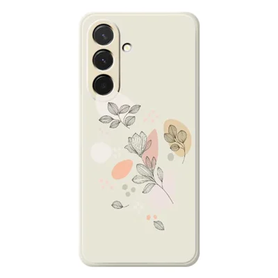 For Samsung Galaxy A36 5G Case Sketch Leaves Pattern Printing Straight Edge TPU Phone Back Cover - Beige