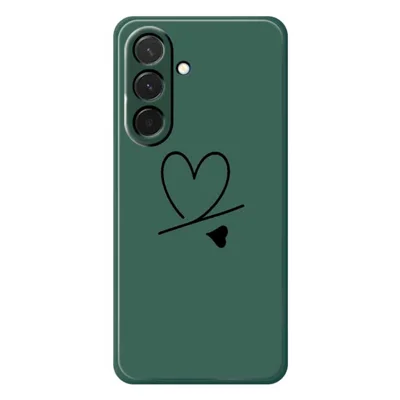 For Samsung Galaxy A36 5G Case Black Love Pattern Printing Straight Edge TPU Phone Back Cover - Green