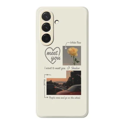 For Samsung Galaxy A36 5G Case Meet You Photo Pattern Printing Straight Edge TPU Phone Back Cover - Beige