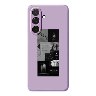 For Samsung Galaxy A36 5G Case Stitching Photos Pattern Printing Straight Edge TPU Phone Back Cover - Purple