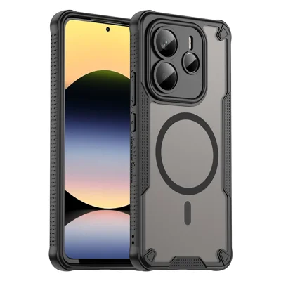 Bulk Purchasing For Xiaomi Redmi Note 14 5G Magnetic Case TPU + PC Phone Back Cover - Black