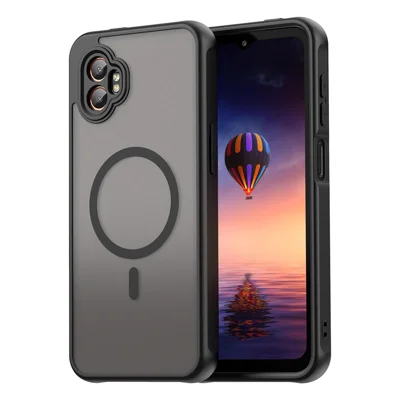 For Samsung Galaxy XCover7 Pro Magnetic Case Anti Drop PC + TPU Phone Cover - Black