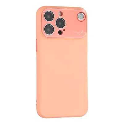 For iPhone 13 Pro Max Case Large Camera Window Liquid Silicone Aromatherapy Phone Cover - Orange