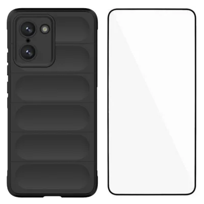 Futera TPU do OnePlus Nord CE5 5G / OnePlus Ace 5 Racing 5G WANLONFENG Seria HD Ochrona Przeciwpoślizgowa z Hartowanym Szklanym Ekranem - Czarny