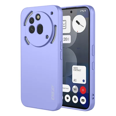 ENKAY HAT PRINCE For Nothing Phone (3a) Silicone Case   Straight Edge Cell Phone Back Cover - Purple