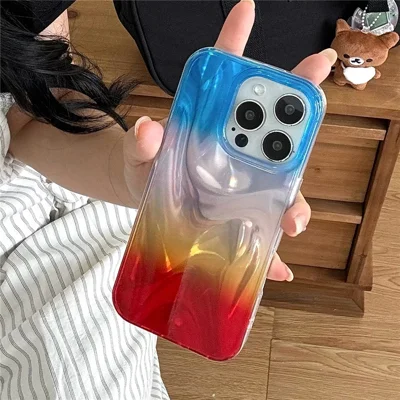 For iPhone 15 Pro Max Case Double-Sided IMD TPU Shockproof Phone Cover - Blue