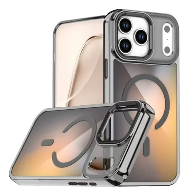 Til iPhone 17 Pro Max Case Kompatibel med MagSafe Farveskiftende TPU Telefon Bagdæksel - Sort