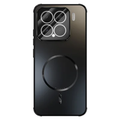 ABEEL For Xiaomi 15 Magnetic Case TPU PC Cooling Matte Phone Back Cover with Lens Film - Black