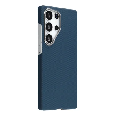 X-LEVEL For Samsung Galaxy S25 Ultra Magnetic Case Carbon Nanofiber + Metal Lens Frame Phone Cover - Blue