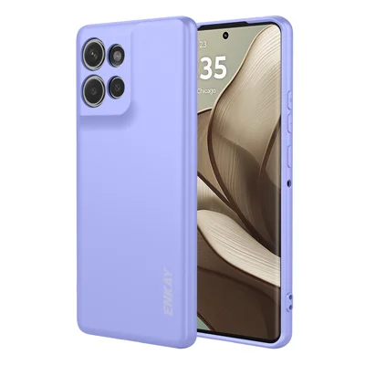 ENKAY HAT PRINCE For Motorola Edge 60 Neo 5G / Edge 50 Neo 5G / Moto S50 5G / ThinkPhone 25 5G Silicone Case   Straight Edge Cell Phone Back Cover - Purple