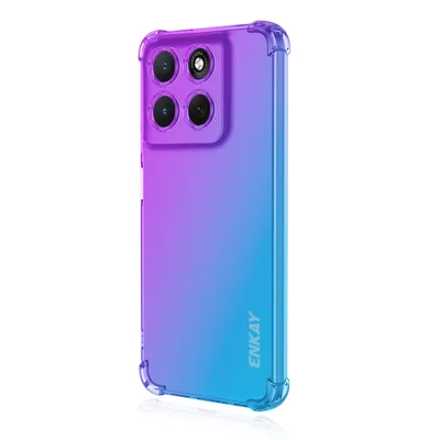 ENKAY For Motorola Moto G86 Power 5G TPU Case Thickened Four Corner Drop-proof Phone Back Cover - Purple / Blue