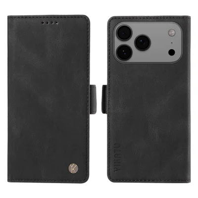 For iPhone 17 Pro Max Leather Case YIKATU YK-005 Skin-touch Feeling Wallet Phone Cover - Zwart