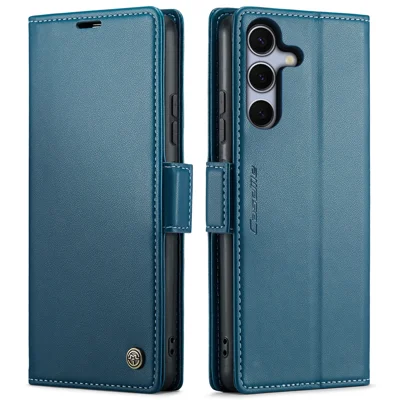 CASEME For Samsung Galaxy S25 FE Case  023 Series RFID Blocking Glossy Stand Phone Cover - Blue