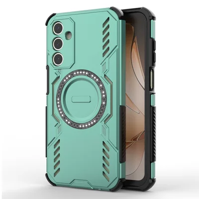For Samsung Galaxy A15 5G  /  4G Magnetic Case Butterfly Armor Hollow Heat Dissipation PC + TPU Phone Cover - Green