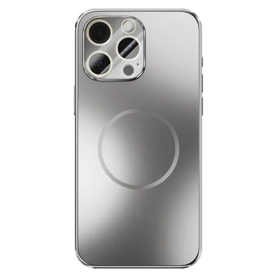 ABEEL For iPhone 15 Pro Case Compatible with MagSafe TPU PC Cooling Matte Phone Back Cover with Lens Film - Titanium Grey