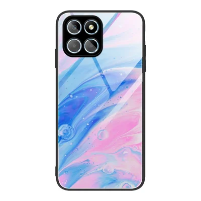 For Honor X8 5G Marble Pattern Printing Phone Case Soft TPU Bumper Shockproof Tempered Glass Back Cover - DL05