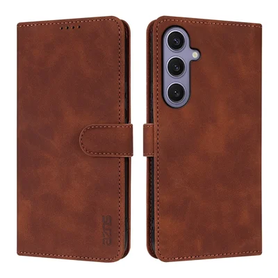 AZNS For Samsung Galaxy A18 5G / A18 4G / A17 5G / A17 4G / A26 5G Case PU Leather Wallet Phone Cover - Brown