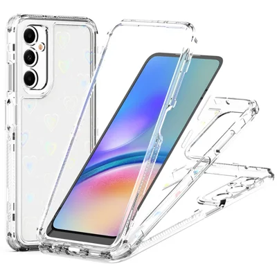 For Samsung Galaxy A25 5G (Global) (161.0mm) Case Acrylic TPU Clear Phone Cover with Laser-printed Film - Hearts