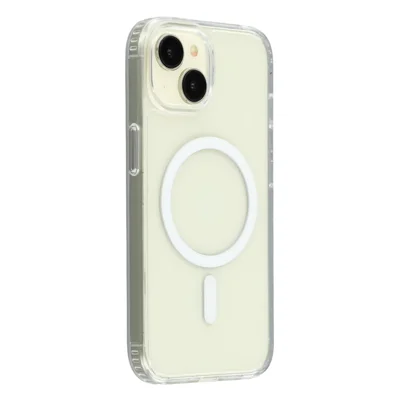 For iPhone 13 mini Magnetic Case 1.5mm Thickness TPU + PC Clear Phone Back Cover