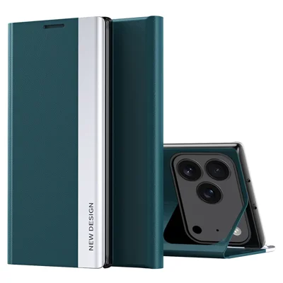 For iPhone 17 Pro Max Case Anti-Drop Leather Phone Cover with Stand - Green