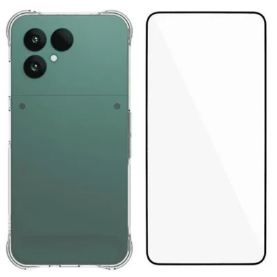 Voor Fairphone 6 hoesje WANLONFENG WL-serie 2,0 mm TPU telefoonhoesje met gehard glasfolie - Transparant