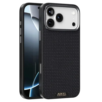ABEEL For iPhone 18 Pro / 17 Pro Case Compatible with MagSafe Textured Micro-Embossing Back Cover - Black