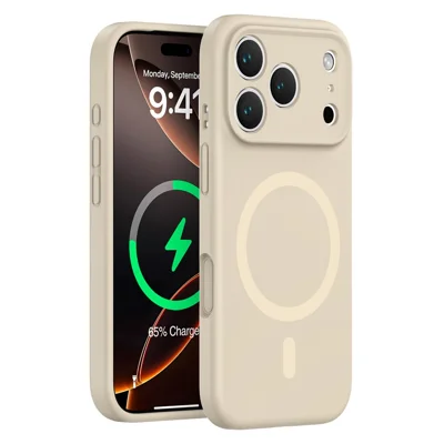 For iPhone 17 Pro Max Case Compatible with MagSafe Precision Fit PC + Liquid Silicone Protective Phone Cover -  Coffee