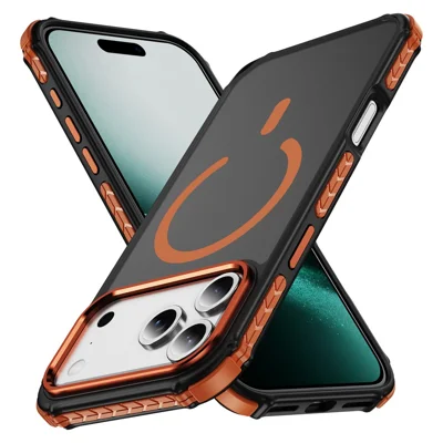 For iPhone 18 Pro Max / 17 Pro Max Case Compatible with MagSafe PC + TPU Skin Feeling Back Cover - Orange