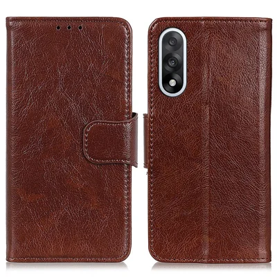 Voor OnePlus Nord 5 5G / Ace 5 Ultra 5G hoesje Nappa structuur gespleten lederen portemonnee telefoonhoes - Bruin