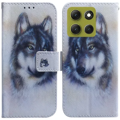 For Motorola Moto G86 5G Wallet Case Pattern Print Leather Phone Cover - Wolf