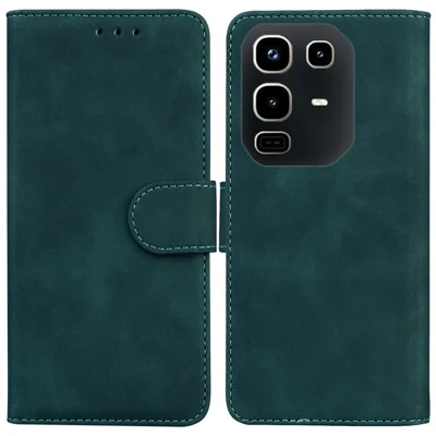 For Infinix Note 50 4G  /  Note 50 Pro 4G Case Solid Color Leather Wallet Phone Cover - Green